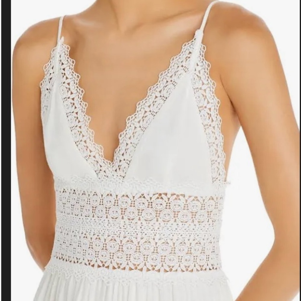 Bloomingdale’s/Aqua White Lace Trim Mini Dress